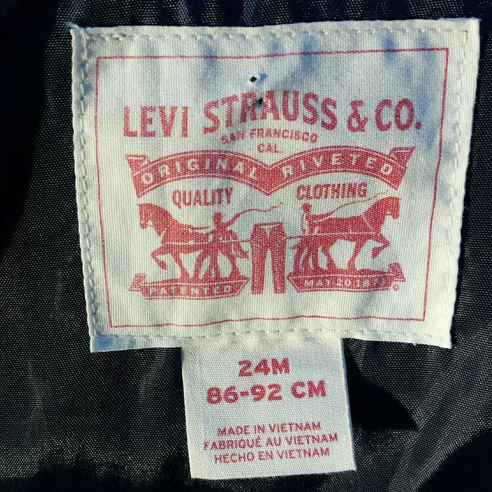 Levi's Baby Red White Blue Hood Winter Puffer Jacket 24M - Picture 11 of 12